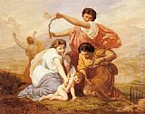 Wings Paintings - Clipping Cupid's Wings by Henri Pierre Picou